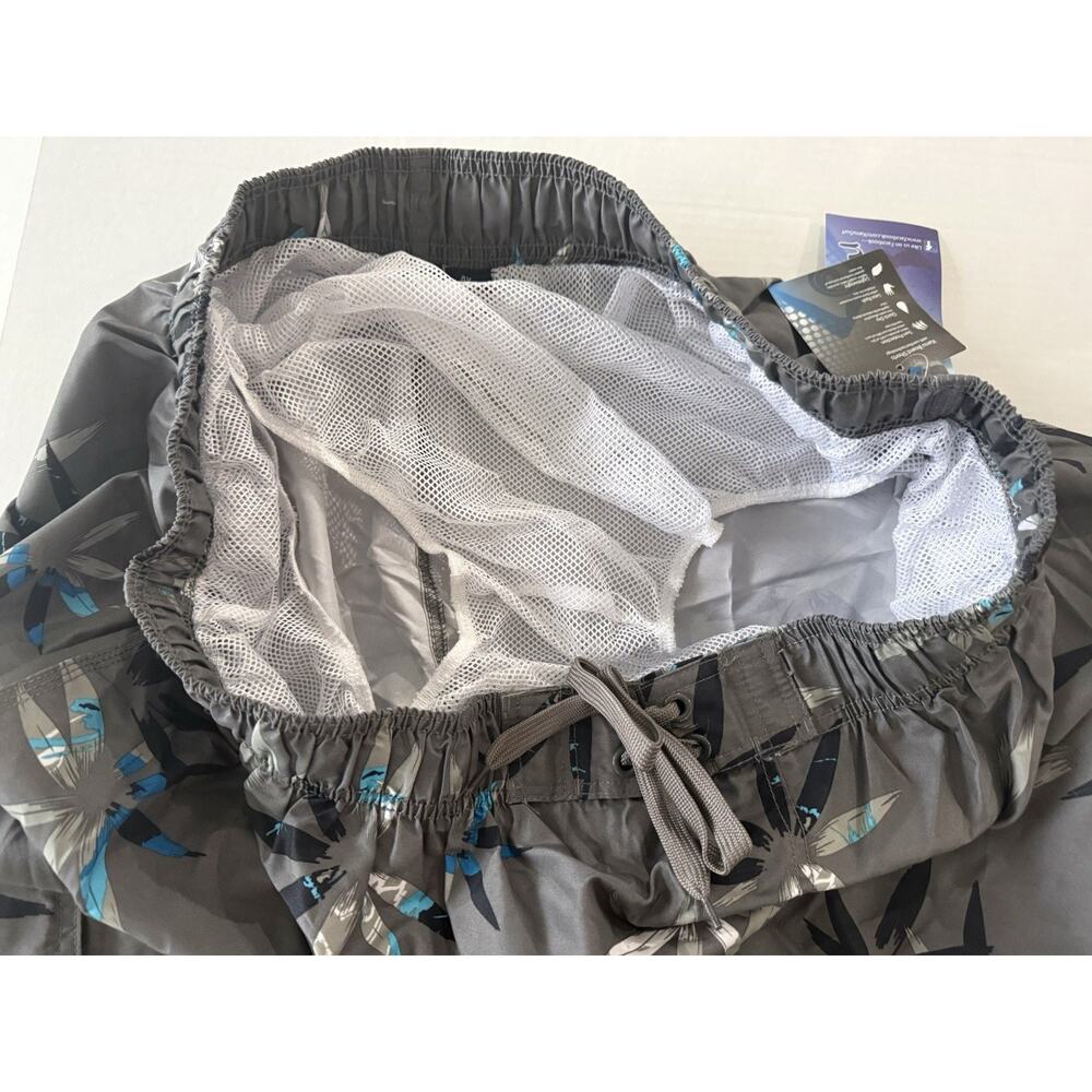Men’s Kanu Reef Board Shorts W/ Pockets Drawstring Tropical Grey 10” 4XL NWT - Picture 9 of 12